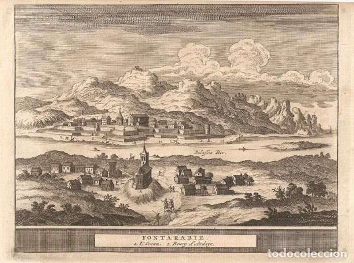 Arte: Vista de Fuenterrab&iacute;a, Pa&iacute;s Vasco, del siglo XVIII