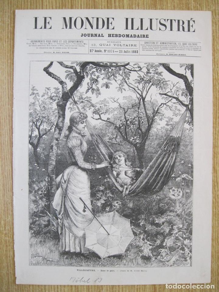 Kunst: Portada del diario franc&eacute;s Mundo ilustrado. En el parque, 1883
