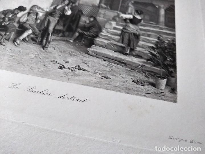 Arte: Grabado El Barbero distraido J. Worms - Foto 7