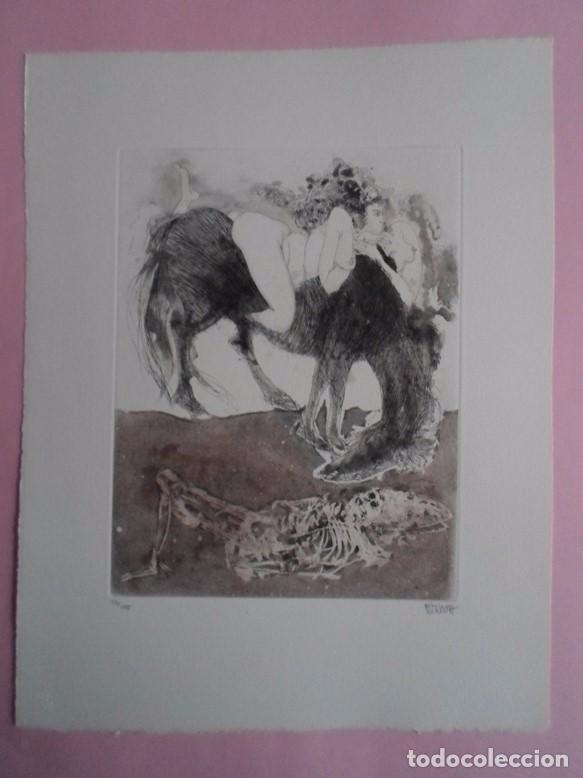 Art: &Oacute;scar ESTRUGA (Vilanova i la Geltr&uacute;, Barcelona, 1933) aguafuerte y aguatinta de 48x38, firmado y num