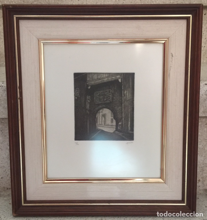 Art: CARBONCILLO DEL PORTAL DE VALLDIGNA. ENMARCADA. FIRMADO V. ARANDA.