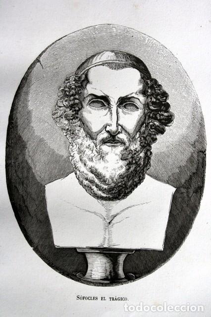 Arte: 1855 - GRABADO - SOFOCLES EL TRAGICO - 242x155mm - Foto 1