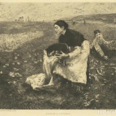 Arte: AGUAFUERTE ORIGINAL DE 1889. SAISON D'OCTOBRE, DE JULES BASTIEN-LEPAGE. GRABÓ MLLE. RHODON. RARA