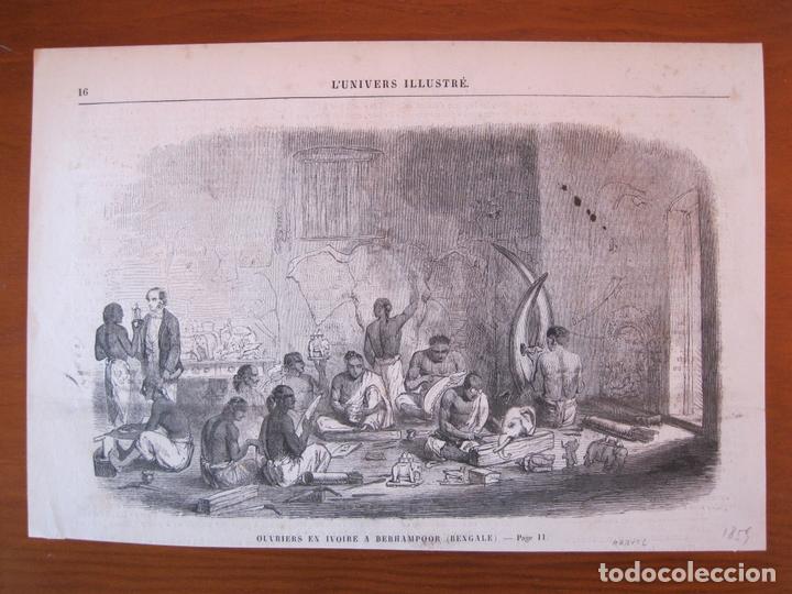 Kunst: Trabajadores de marfil en Berhampur (Bengala, India, Asia), 1859