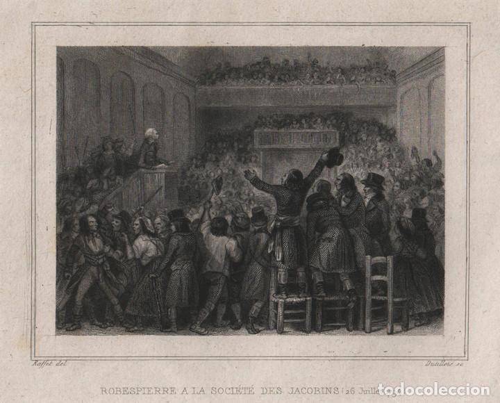 Arte: AGUAFUERTE DE 1834 (DE RAFFET). REVOLUCI&Oacute;N FRANCESA, ROBESPIERRE EN EL CLUB DE LOS JACOBINOS. RARO