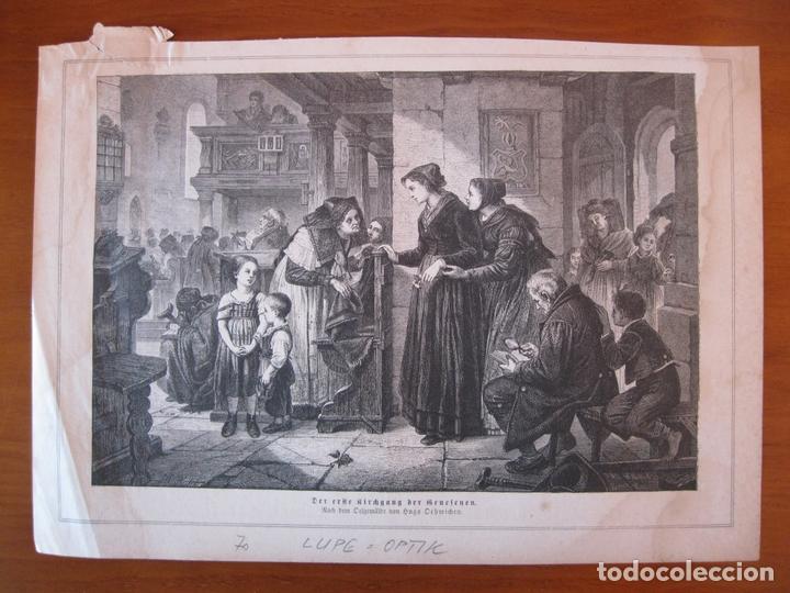 Art: Escena religiosa dentro de una iglesia alemana, 1870