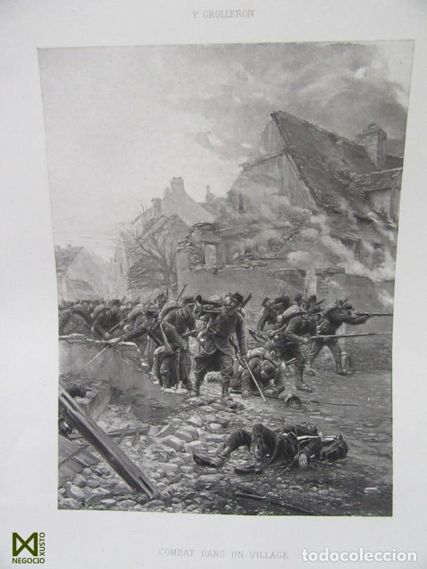 Art: GRABADO COMBAT DANS UN VILLAGE. P. GROLLERON. 1891