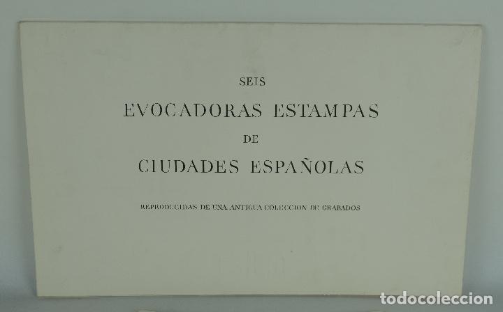 Art: Carpeta con 6 reproducciones de grabados de ciudades espa&ntilde;olas relago de Braun 1971