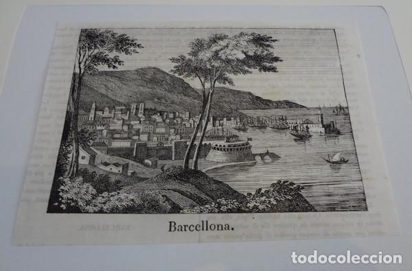 Arte: Grabado del s. XIX de Barcelona - Foto 1