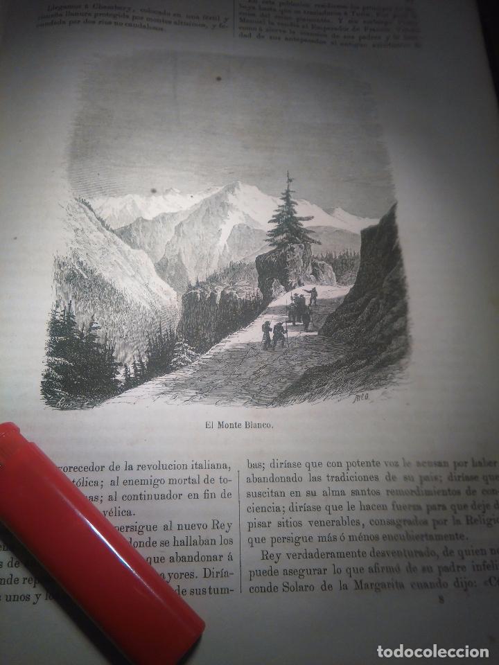 Arte: grabado original - a&ntilde;o 1868 - el monte blanco - Foto 1