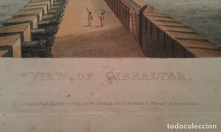 Arte: GRABADO DE GILBRALTAR - A&Ntilde;O 1816 - ORIGINAL - Foto 2