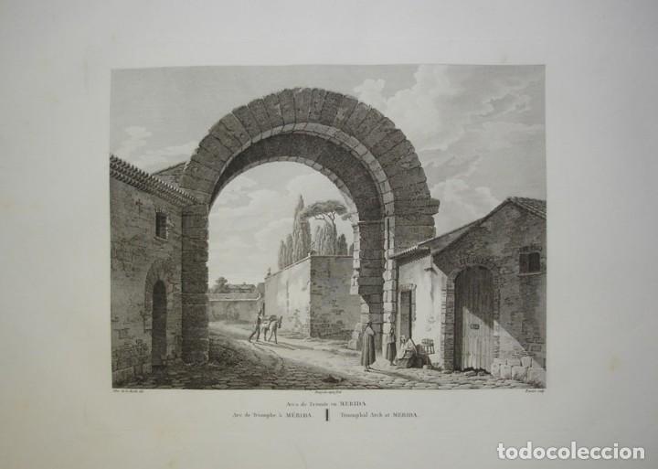 Arte: Vista del arco del triunfo en M&eacute;rida, de Laborde - Foto 1