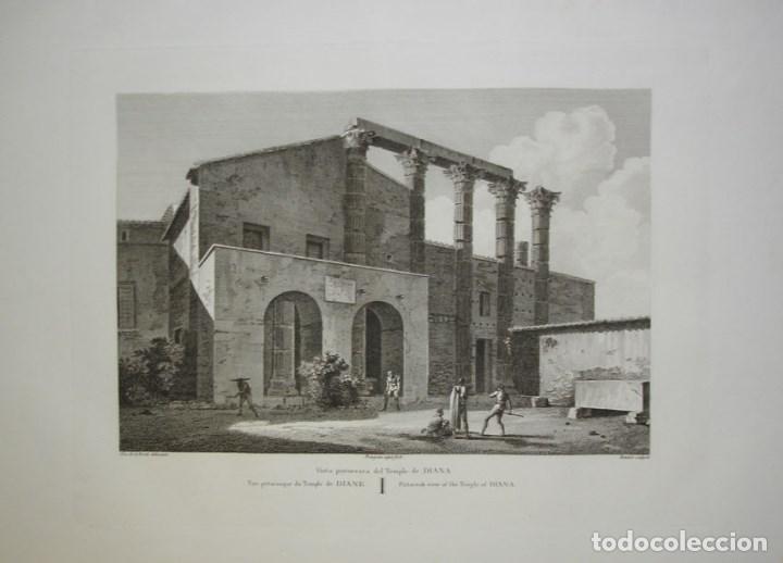 Arte: Vista del siglo XIX del Templo de Diana en M&eacute;rida