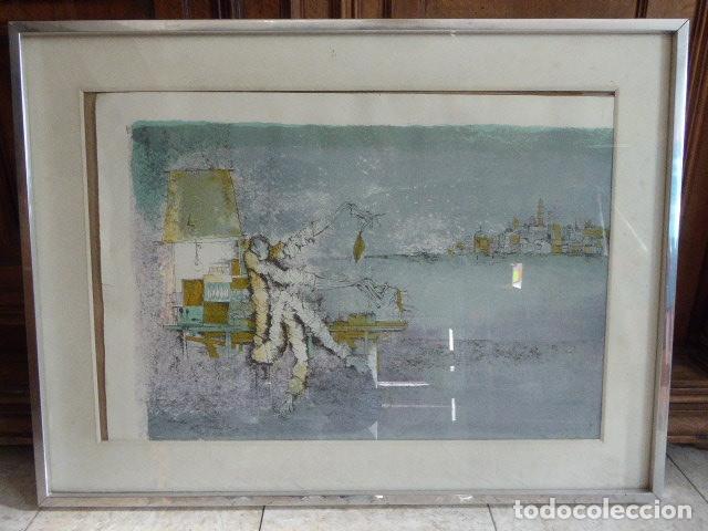 Art: AGUAFUERTE TITULADO PIERROT.  ESCUELA ESPA&Ntilde;OLA SIGLO XX.  44 X 65 CM