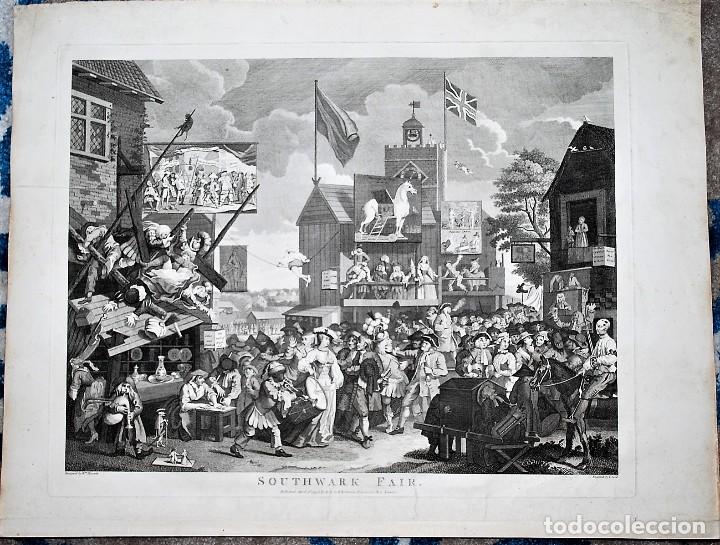 Arte: Southwark Fair. Designed by William Hogarth. Engraved by T. Cook. - Foto 1