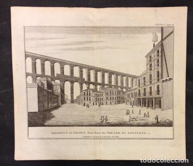 Arte: GRABADO AL ACERO DEL ACUEDUCTO DE SEGOVIA 1808