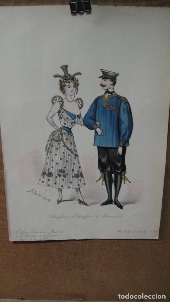 Arte: grabado de moda , m. de solar a&ntilde;o 1898 - Foto 1