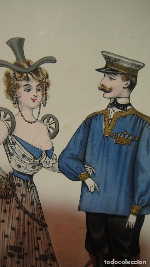 Arte: grabado de moda , m. de solar a&ntilde;o 1898 - Foto 3