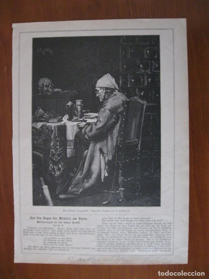 Arte: Hombre erudito, 1893. An&oacute;nimo - Foto 1
