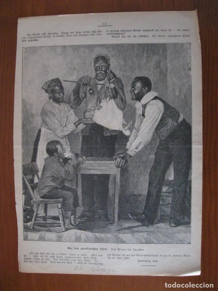 Art: Pesando a su beb&eacute; afro-americano, 1907. Autor an&oacute;nimo