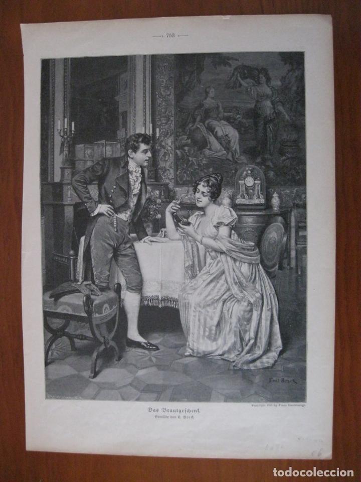 Kunst: Joven admirando su nuevo collar, 1906. An&oacute;nimo