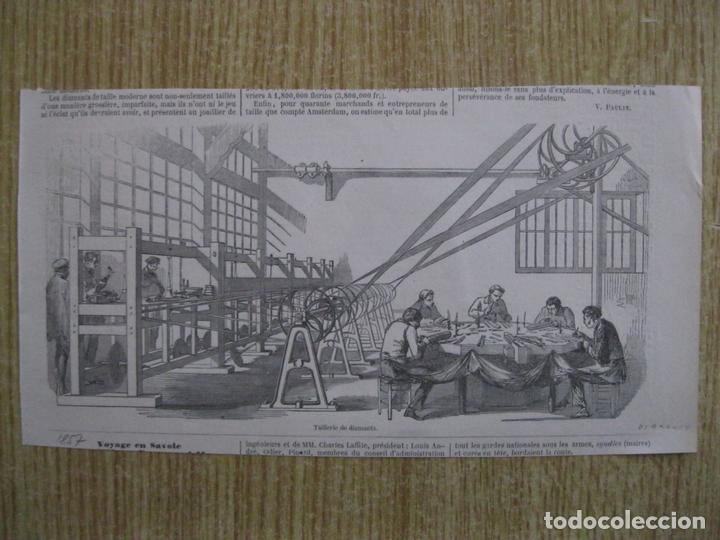 Arte: El taller  de pulido y corte de diamantes, 1857.