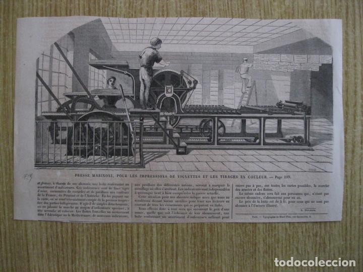 Arte: Prensa Marinoni, para impresi&oacute;n de vi&ntilde;etas, 1859