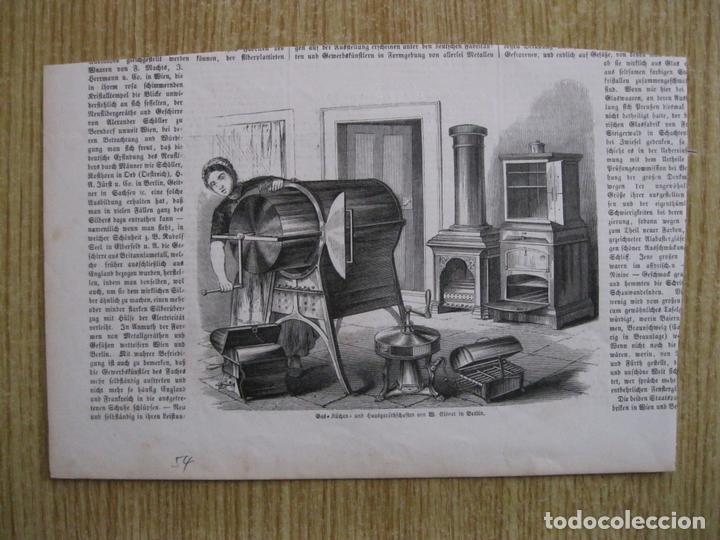 Arte: Joven manejando una m&aacute;quina moderna, 1854.