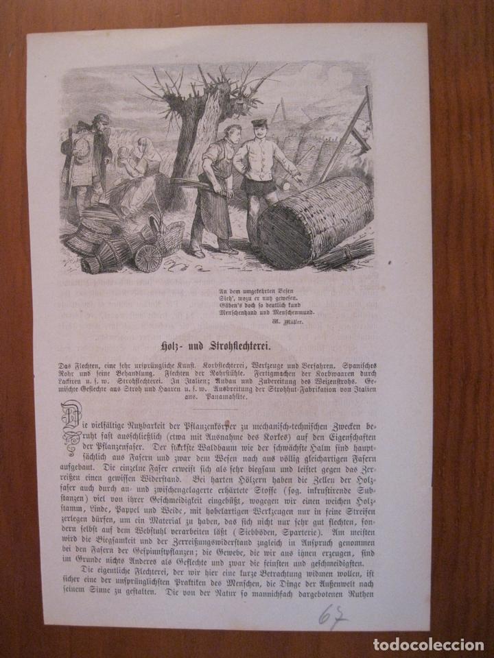 Arte: El tejedor de paja, 1867. An&oacute;nimo. - Foto 1