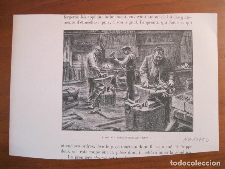 Arte: El taller del herrero, 1880. An&oacute;nimo - Foto 1