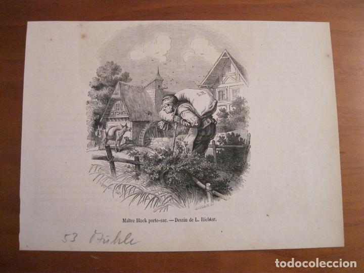 Arte: Anciano portando un saco, 1853. Richter