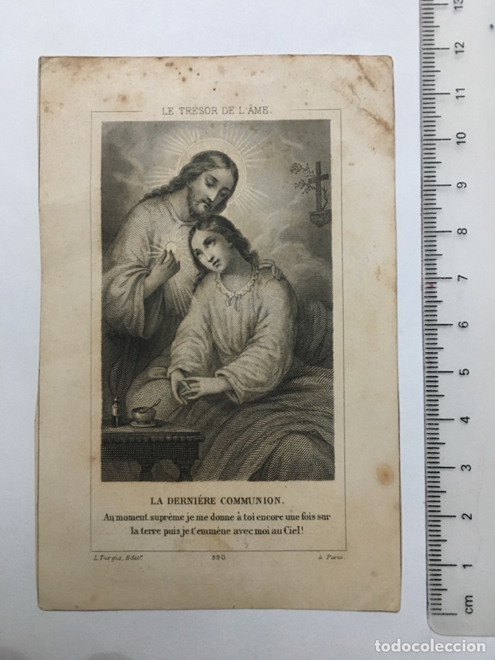 Kunst: ESTAMPA RELIGIOSA. LITOGRAF&Iacute;A FRANCESA. LA DERNIERE COMMUNION. FINALES S. XIX.