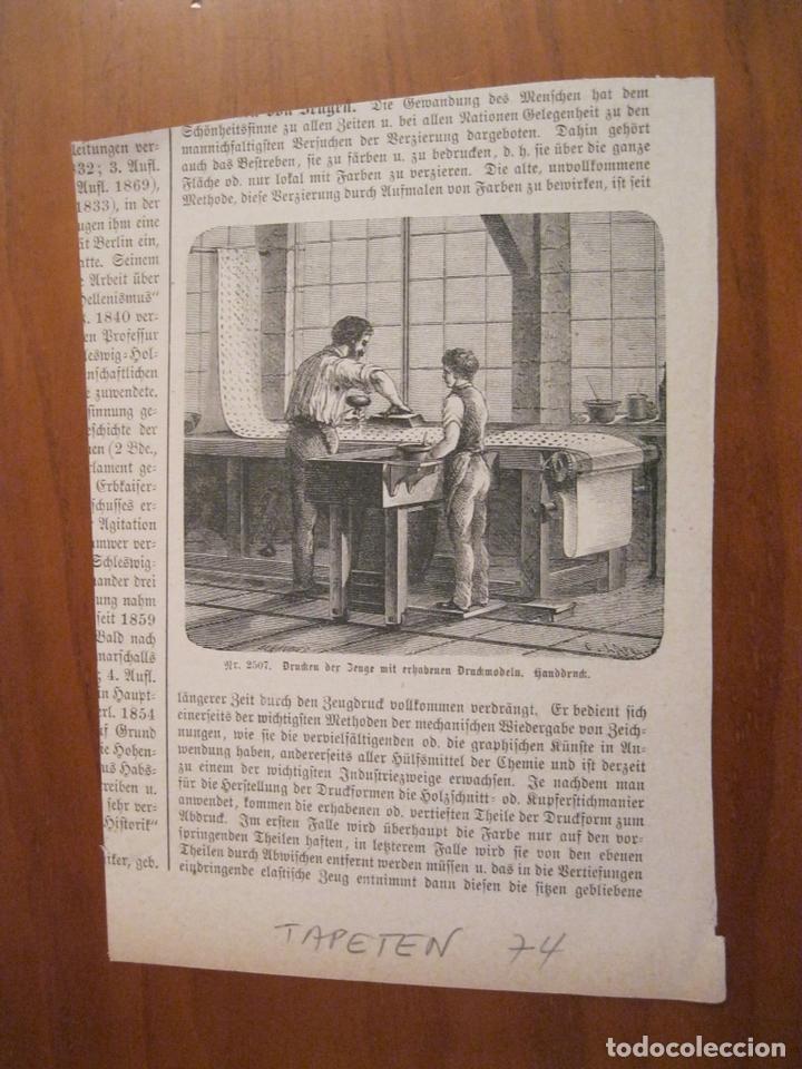 Arte: Impresi&oacute;n en relieve, 1874. An&oacute;nimo - Foto 1