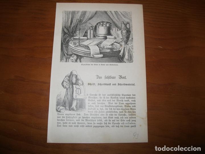 Arte: Mesa con manuscritos y otros objetos, 1893. An&oacute;nimo - Foto 1