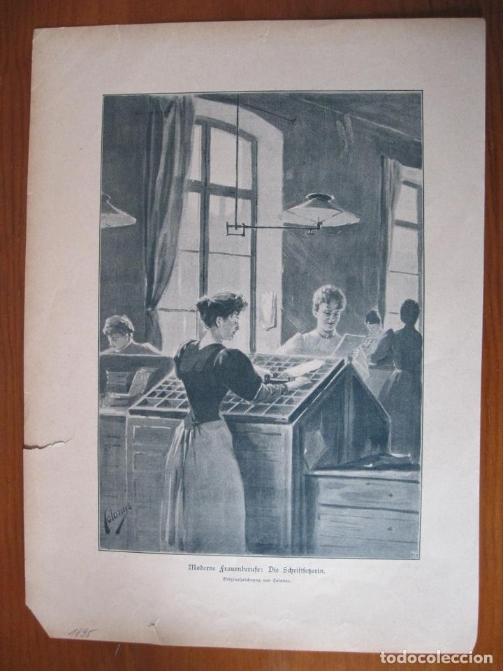 Arte: Profesiones de mujeres modernas:Tip&oacute;grafas, 1895. Colanus