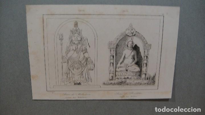 Arte: grabado isla de java , estatuas de mahadeva y buda - rienzi del. - Foto 1