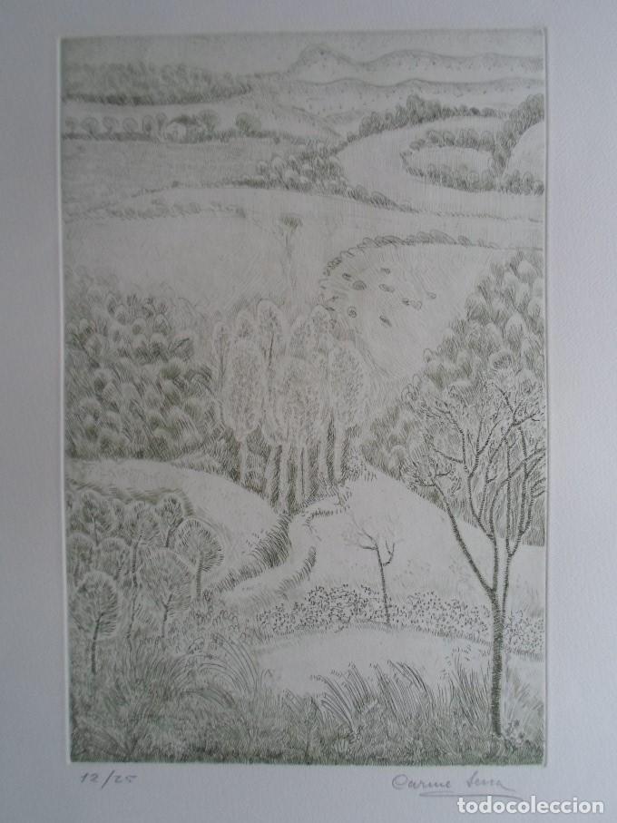 Art: Carme Serra i Cantarell (Barcelona, 1920) grabado 23x34 papel 50x66cms firmado y num 12/25 solamente