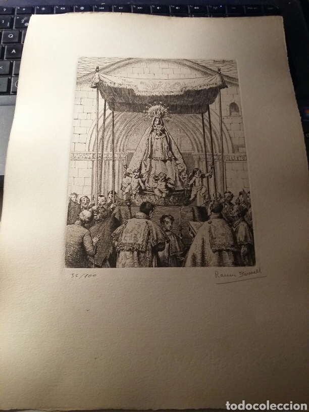 Arte: Grabado antiguo Ramon Borrell - Foto 2