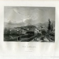 Arte: RIO DE JANEIRO. GRABADO EN PLANCHA DE ACERO DIBUJADO Y GRABADO POR WUILLMANN HACIA 1850, EDITADO POR