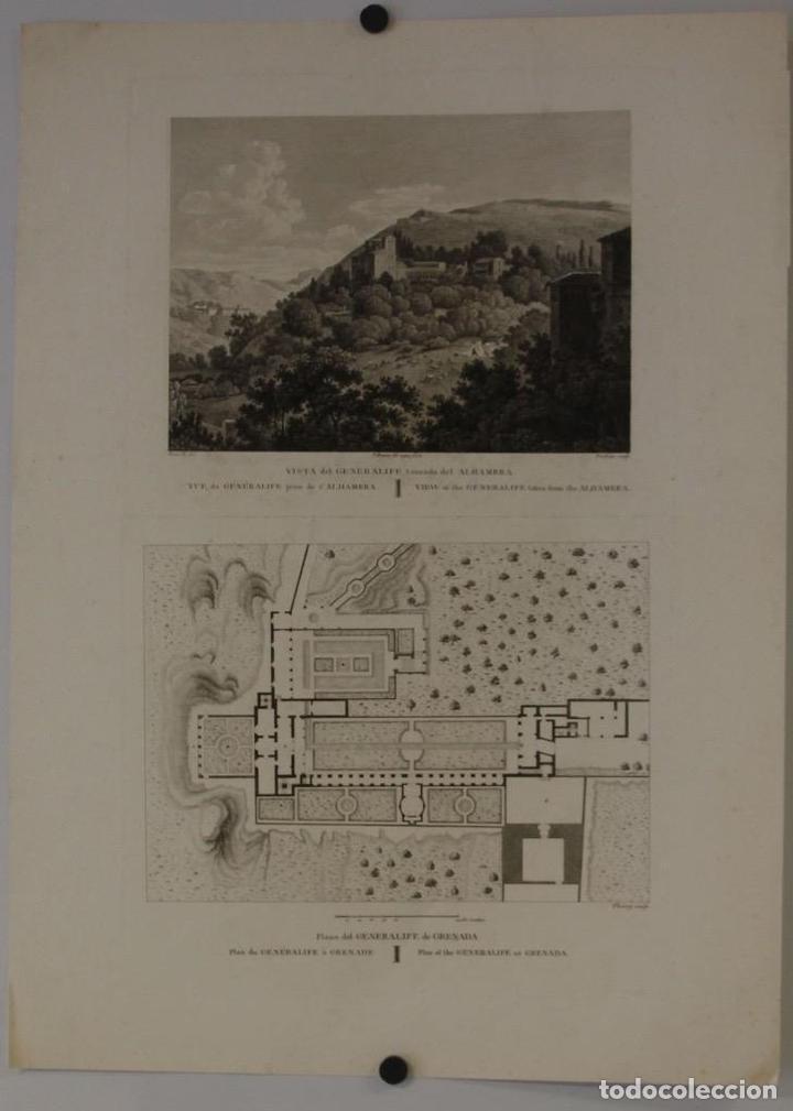 Arte: Palacio de Generalife (Granada, Espa&ntilde;a), 1806. Laborde - Foto 1