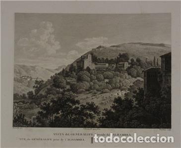Arte: Palacio de Generalife (Granada, Espa&ntilde;a), 1806. Laborde - Foto 3