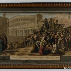 Arte: GRABADO COLOREADO A MANO CON GOUACHE TITO TORNATO IN ROMA DOPO IL SUO TRIONFO PARLA AL POPOLOS.XVIII. Lote 122991927