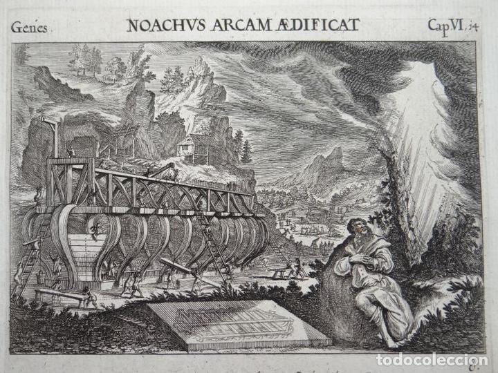 Arte: Construcci&oacute;n del Arca de No&eacute;, 1679. Melchior K&uuml;sel - Foto 1