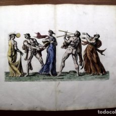 Arte: ESCENA RITUAL MITOLÓGICA DE DANZA Y MÚSICA EN HONOR AL DIOS DIONISIOS, 1692. BELLORIO & BARTOLI