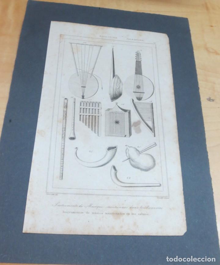 Art: GRABADO PALESTINA INSTRUMENTOS DE M&Uacute;SICA MENCIONADOS EN LOS SALMOS