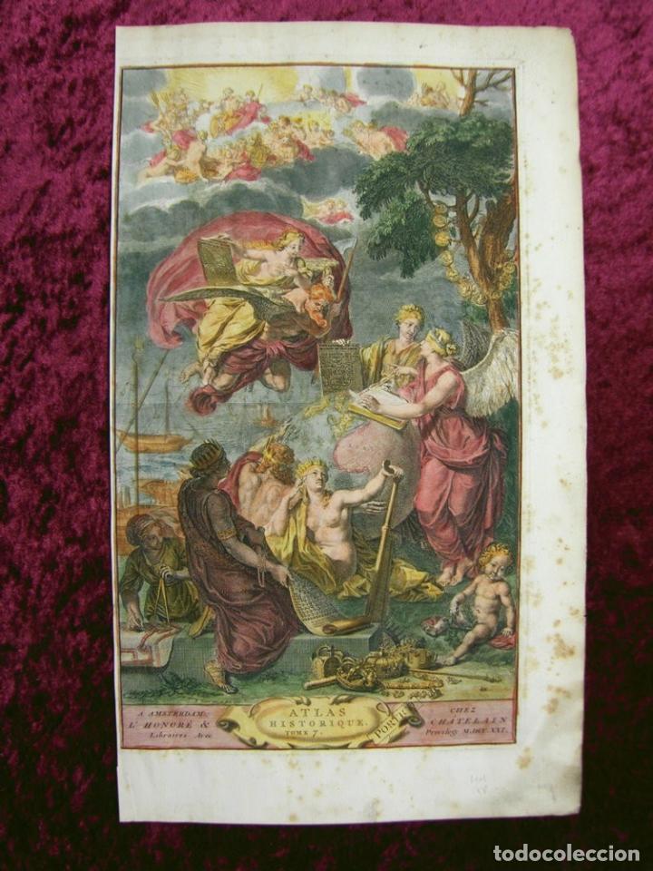 Arte: Frontispicio Atlas Historique Tomo 7, 1739. Chatelain - Foto 1