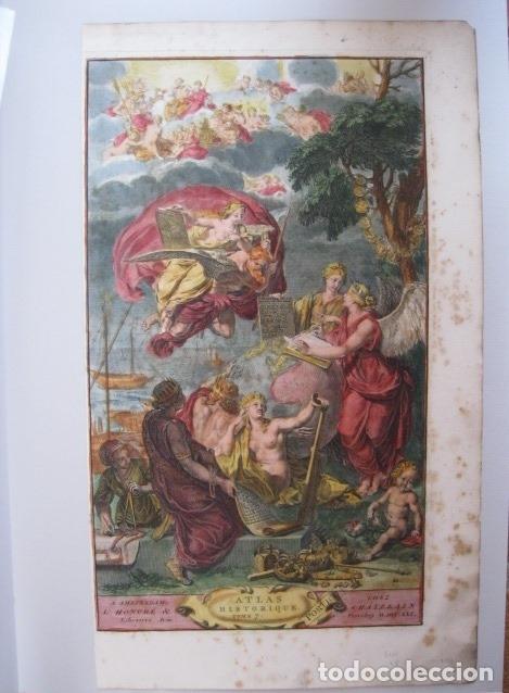 Arte: Frontispicio Atlas Historique Tomo 7, 1739. Chatelain - Foto 2