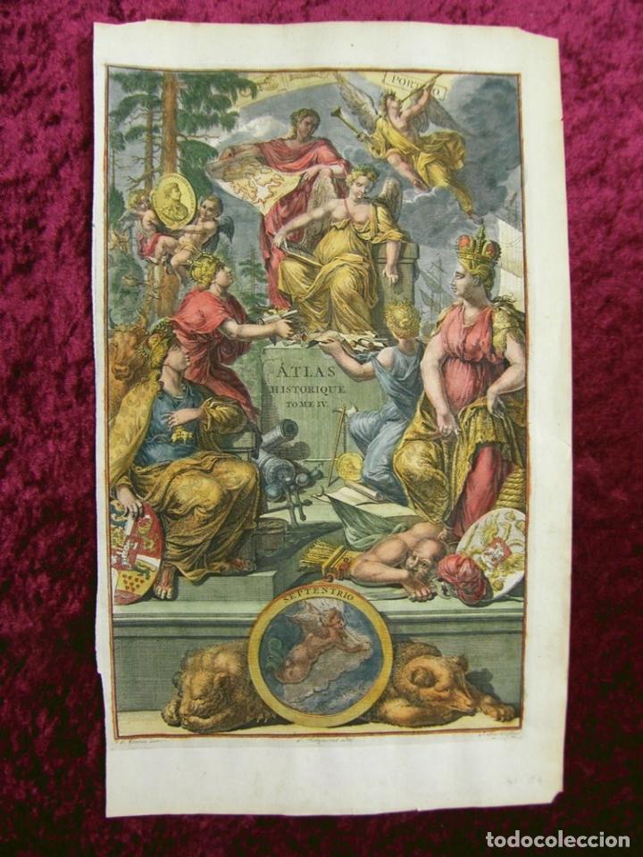 Arte: Frontispicio Atlas Historique Tomo 4, 1739. Chatelain - Foto 1