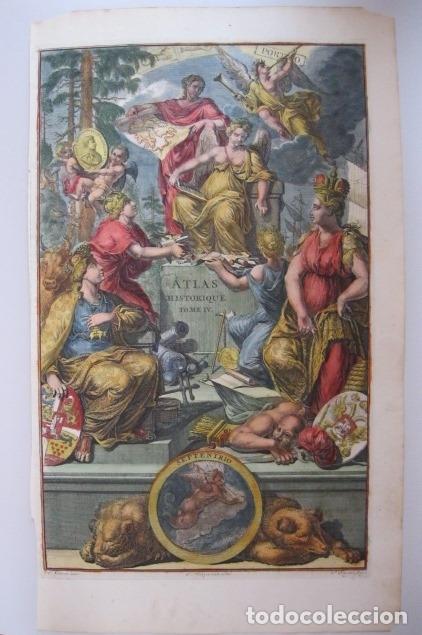 Arte: Frontispicio Atlas Historique Tomo 4, 1739. Chatelain - Foto 2
