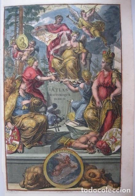 Arte: Frontispicio Atlas Historique Tomo 4, 1739. Chatelain - Foto 3